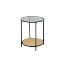 Tylee End Table-Artificial Ratten/Black Glass