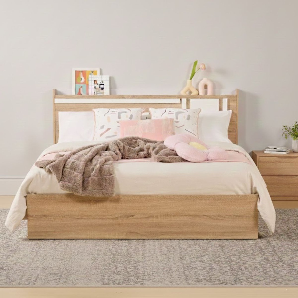 Go/Hoshino Bed 6ft- Solid Oak/White