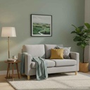Crazy Sofa 2Seater/Natural Wood Legs/Light Grey