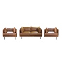 Keith Sofa Set 2+1+1 Seater - SL/Light Brown
