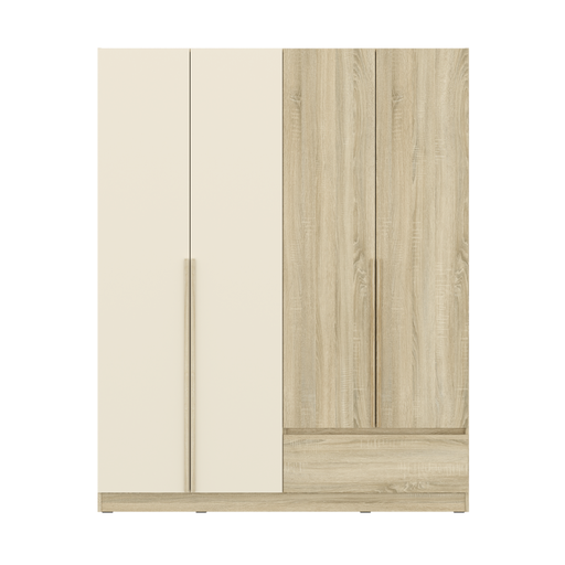 [19242528] Hannie Wardrobe WO160-Solid Oak/Cream