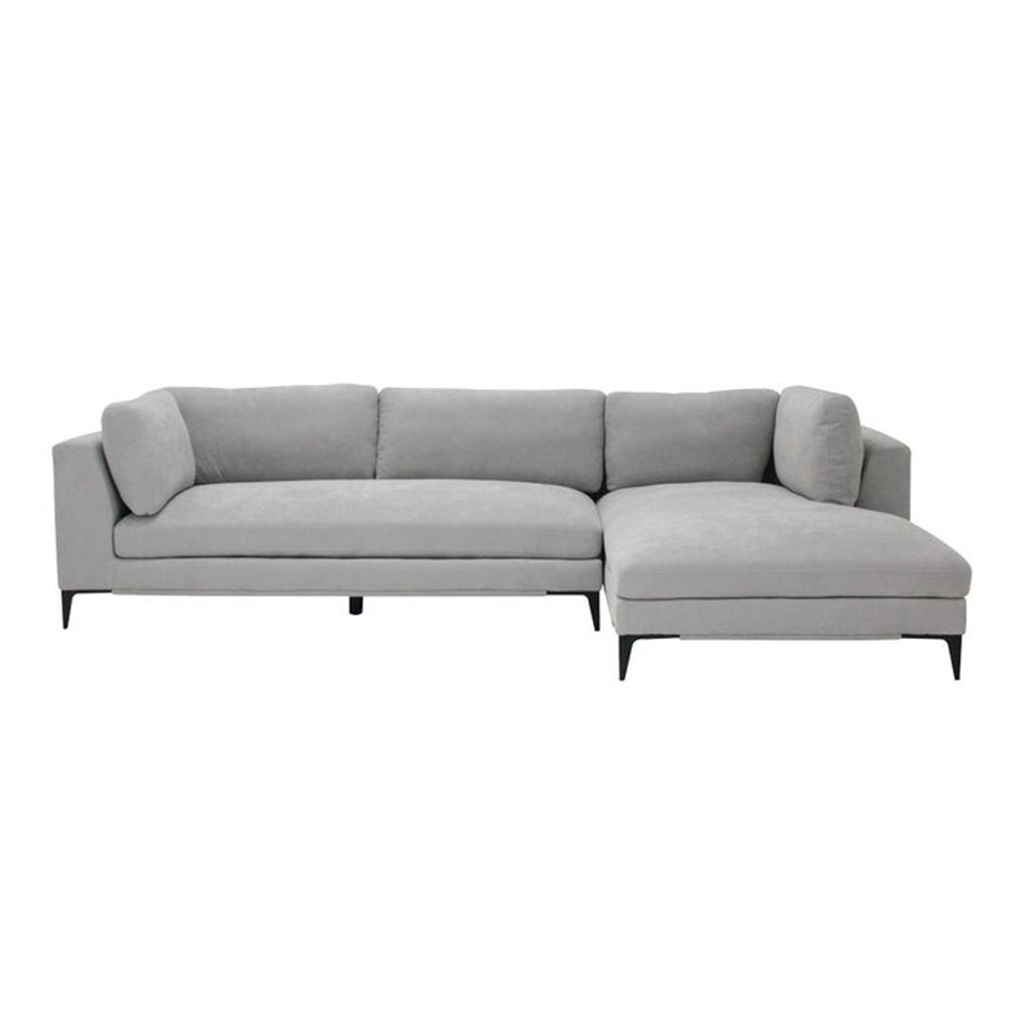 U-Lara Sofa-Right Corner-Light Grey/Black Steel