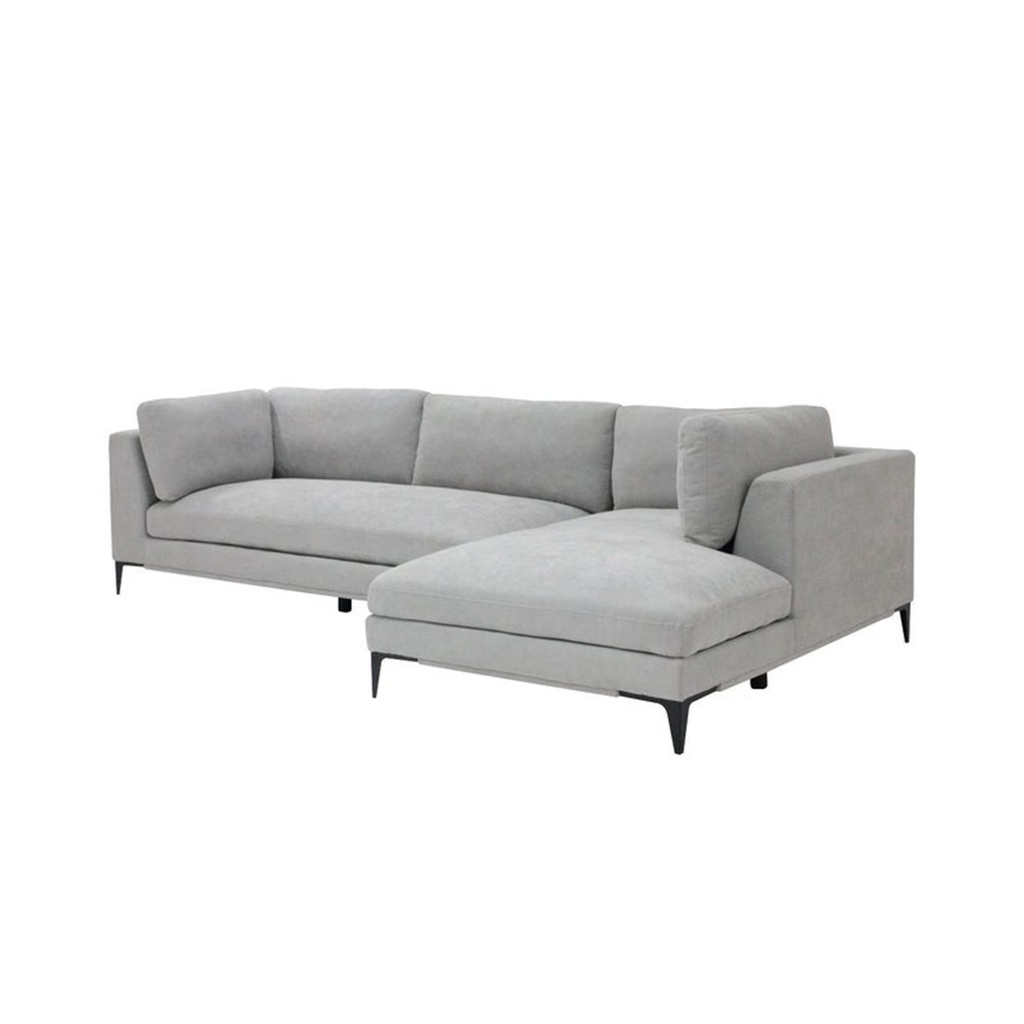 U-Lara Sofa-Right Corner-Light Grey/Black Steel