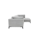 U-Lara Sofa-Right Corner-Light Grey/Black Steel