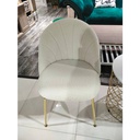 Tesla-B Dining Chair-Gold Steel/Cream/White