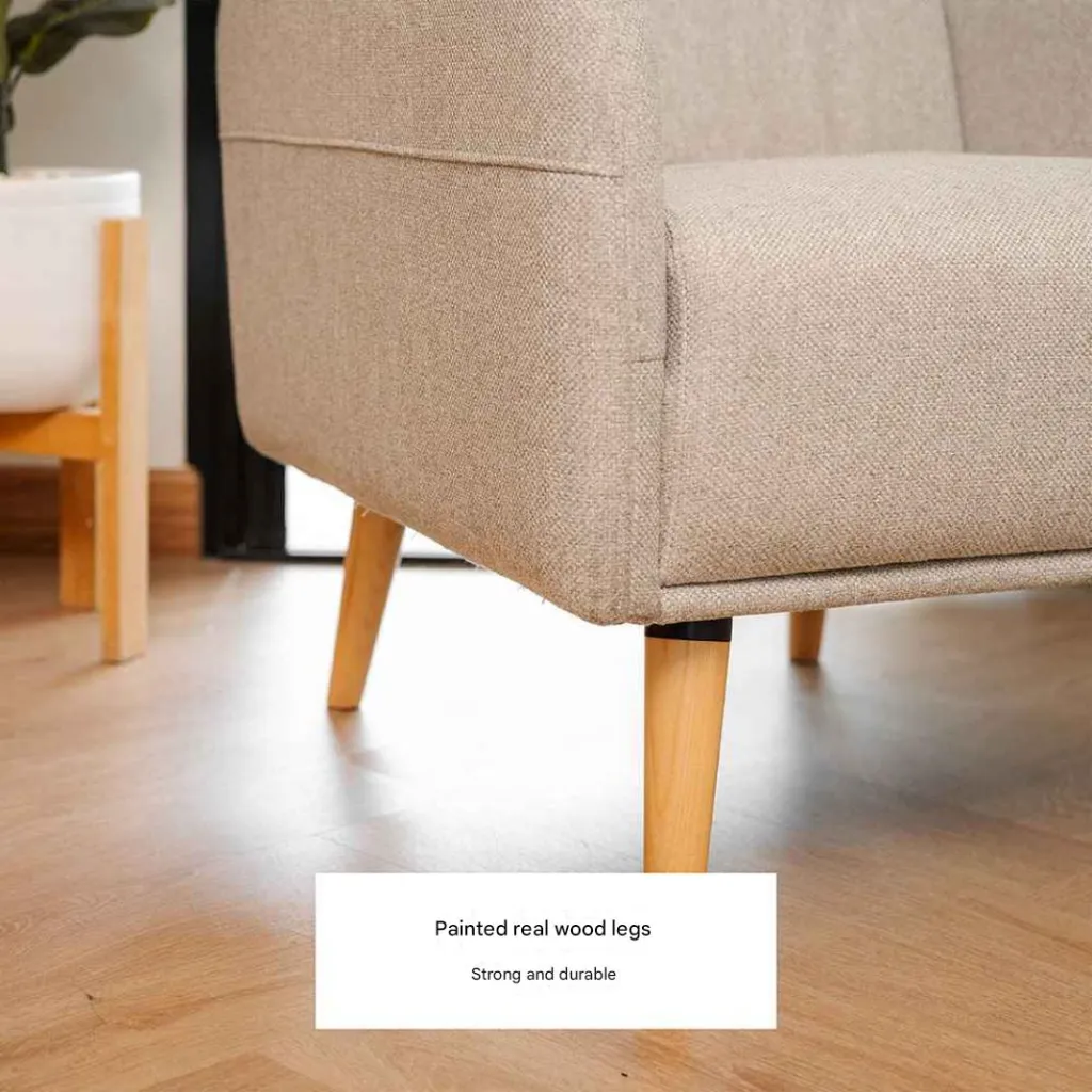 Amiga Arm Chair - Birch Natural Wood - Light Gray