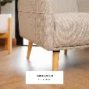 Amiga Arm Chair - Birch Natural Wood - Light Gray