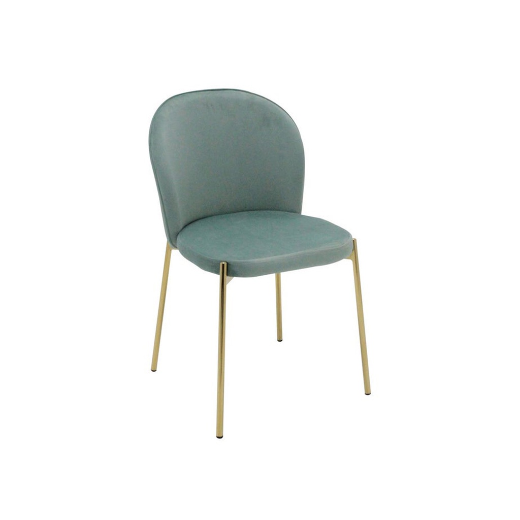 Tran Dining Chair-Gold Steel/Mint Green Velvet