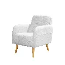 Amiga Arm Chair - Birch Natural Wood - Light Gray
