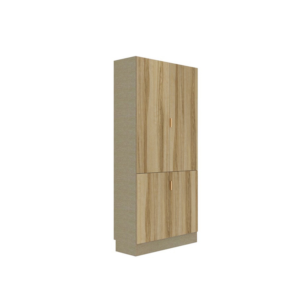 Contini Tall Cabinet CT80/DE01 - Cream Linen/Lindberg Oak