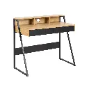Artha Working Table-Black Steel/Natural Oak