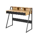 Artha Working Table-Black Steel/Natural Oak
