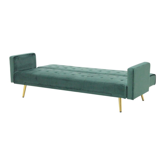 Miile Sofa Bed - Gold Legs/Green Velvet