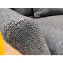 Utah Sofa 3Seater - Steel Black/ Teal Blue Fabric
