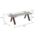 Malnut Coffee Table-Walnut /Glass