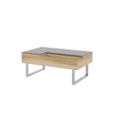 Acadia Coffee Table CF100 - Black Glass - Lindberg Oak