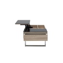 Acadia Coffee Table CF100 - Black Glass - Lindberg Oak