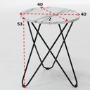 Lenix End Table-Black Steel/Wood/White Stone