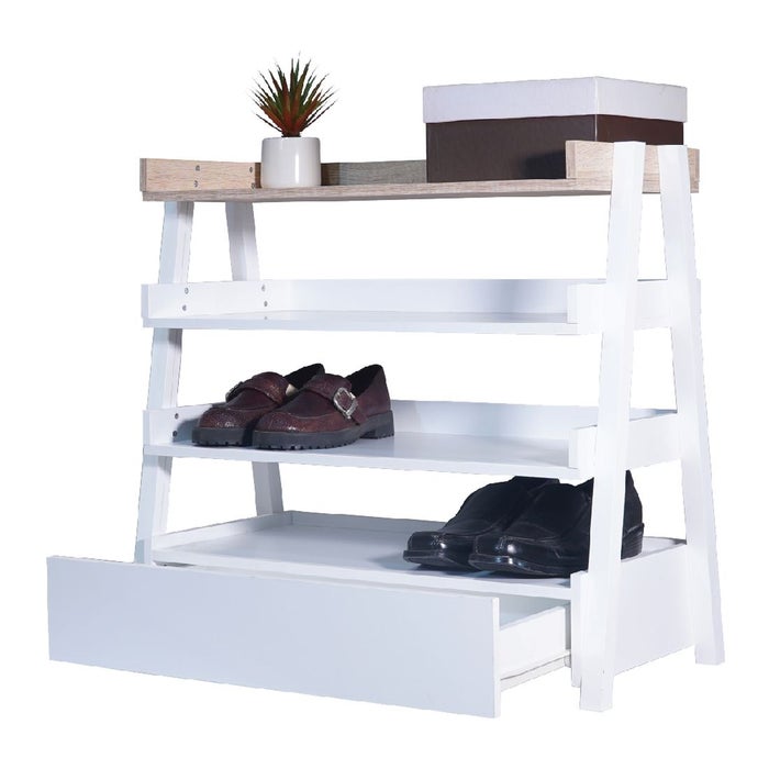 KC-Play Nice Shoe Cabinet SH60-White/Lindberg Oak