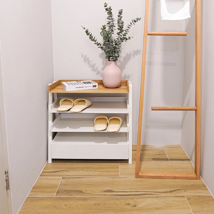 KC-Play Nice Shoe Cabinet SH60-White/Lindberg Oak