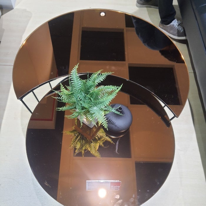 Sunmoon Coffee Table -Black Leg/Tea Glass