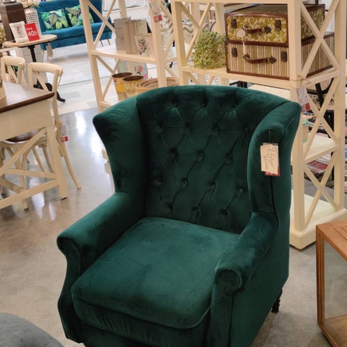 Miranda Arm Chair-Green Velvet