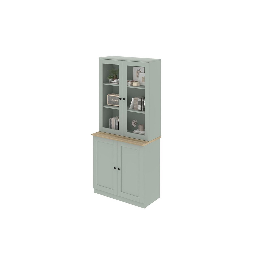Moneta Tall Cabinet CT80-Ultima Grey/Lindberg Oak