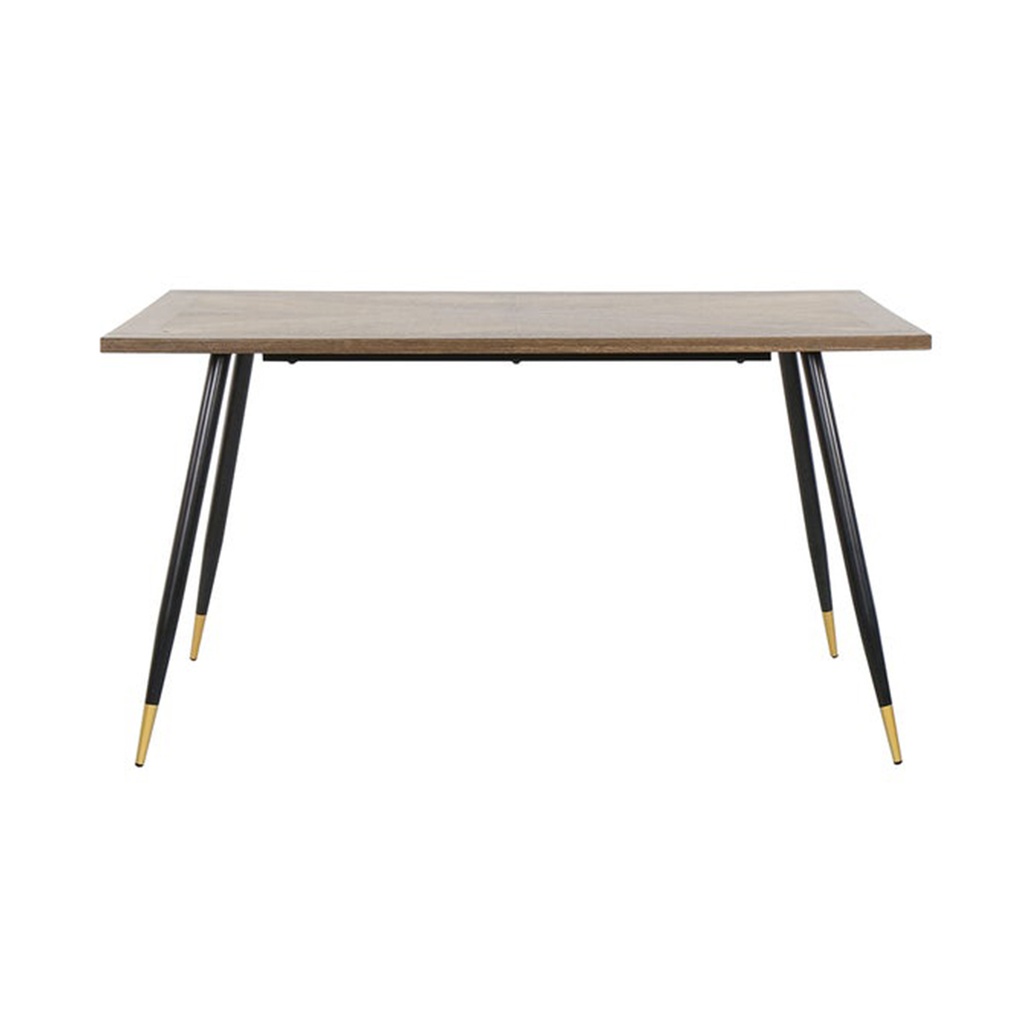 Tarish-A140 Dining Table - Gold Black Leg - Walnut