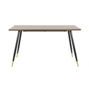 Tarish-A140 Dining Table - Gold Black Leg - Walnut