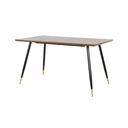 Tarish-A140 Dining Table - Gold Black Leg - Walnut