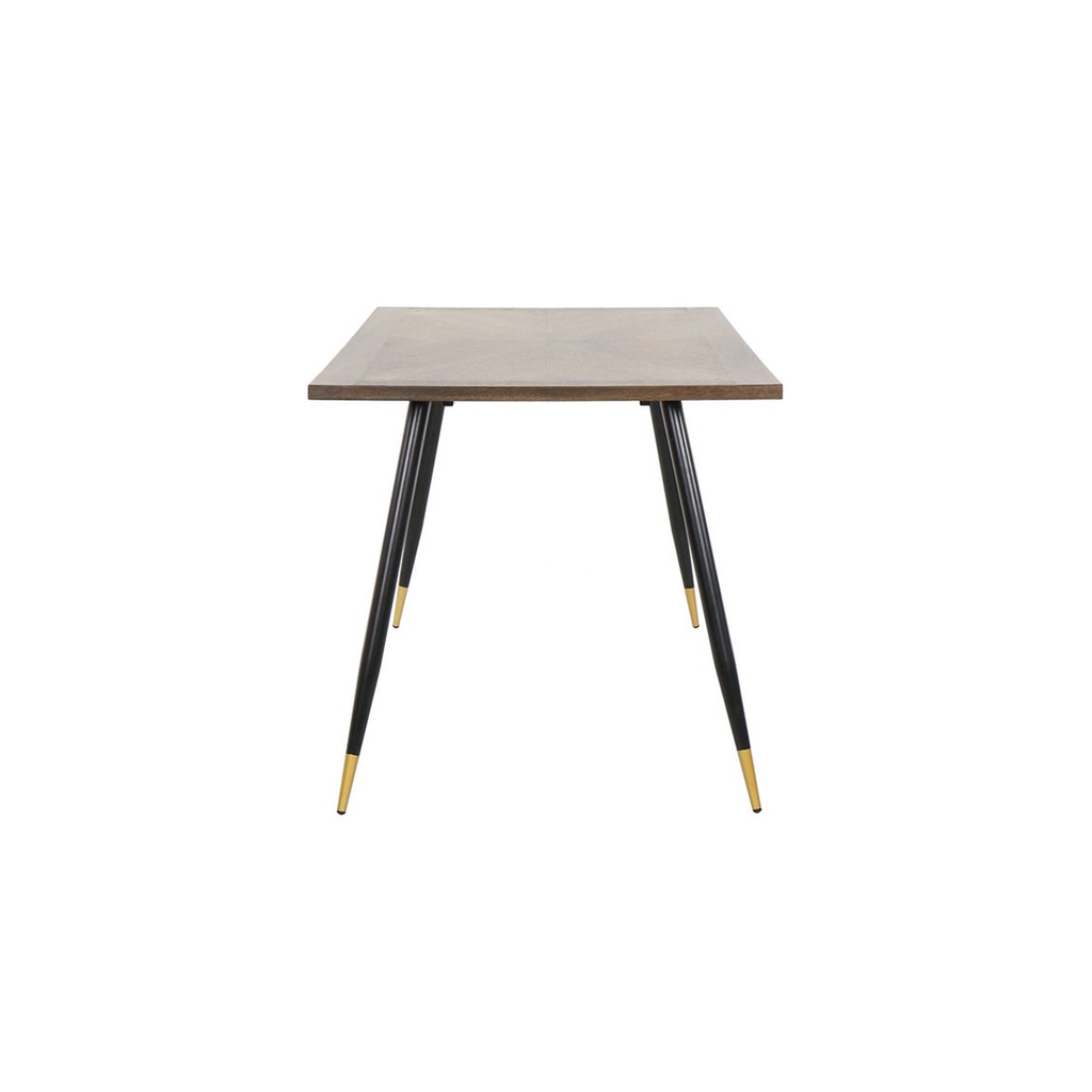 Tarish-A140 Dining Table - Gold Black Leg - Walnut