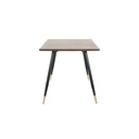 Tarish-A140 Dining Table - Gold Black Leg - Walnut