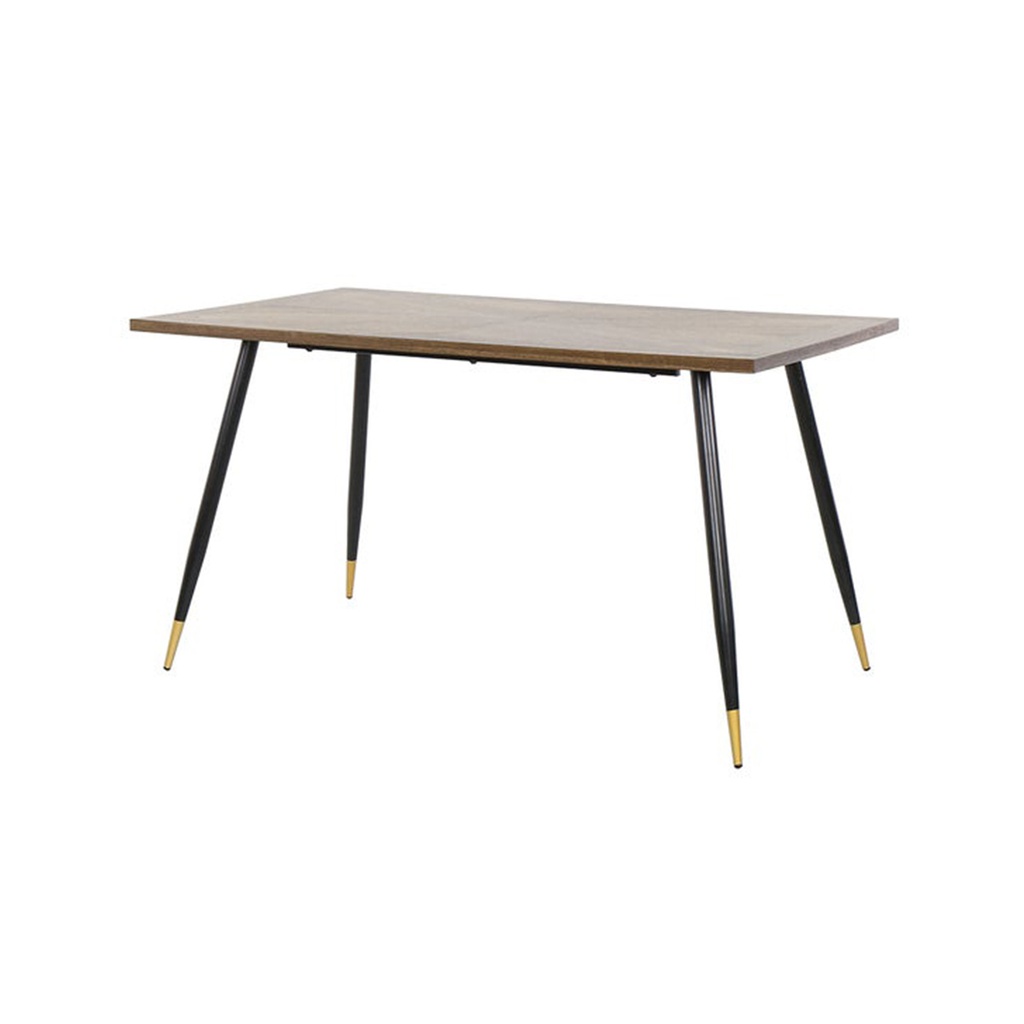 Tarish-A140 Dining Table - Gold Black Leg - Walnut