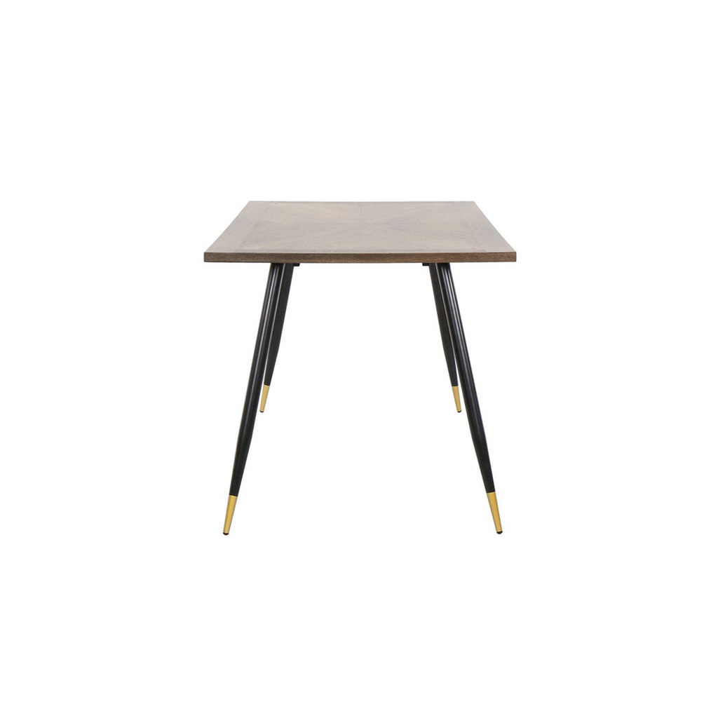 Tarish-A140 Dining Table - Gold Black Leg - Walnut