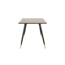 Tarish-A140 Dining Table - Gold Black Leg - Walnut