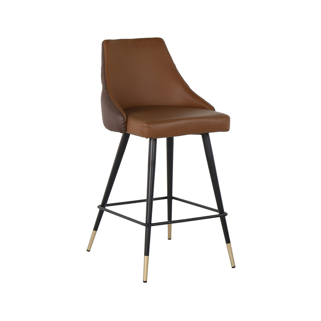 Bar Stool Tictoc - Black Steel - SL Brown