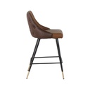 Bar Stool Tictoc - Black Steel - SL Brown