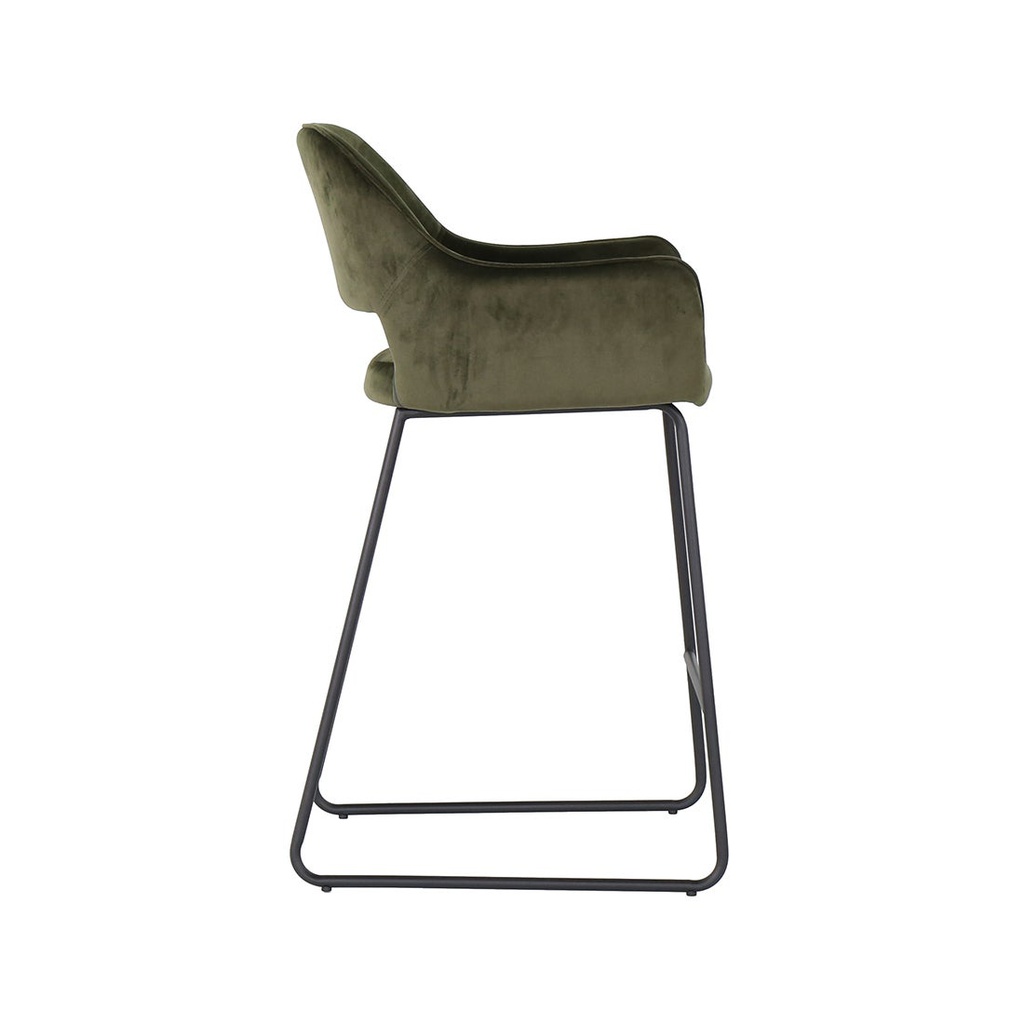 Bar Stool Yabber - Black Leg/Green Velvet