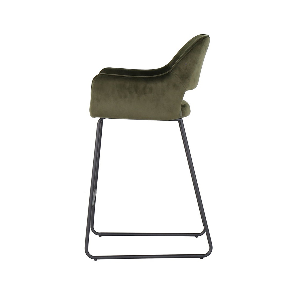 Bar Stool Yabber - Black Leg/Green Velvet