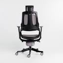 Merryfair Wau High Back Chair_Al. Base_PVC Leather Black Seat_Charcoal Net Back_S-BLACK/B-NW41