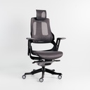 Merryfair Wau High Back Chair_Al. Base_PVC Leather Black Seat_Charcoal Net Back_S-BLACK/B-NW41