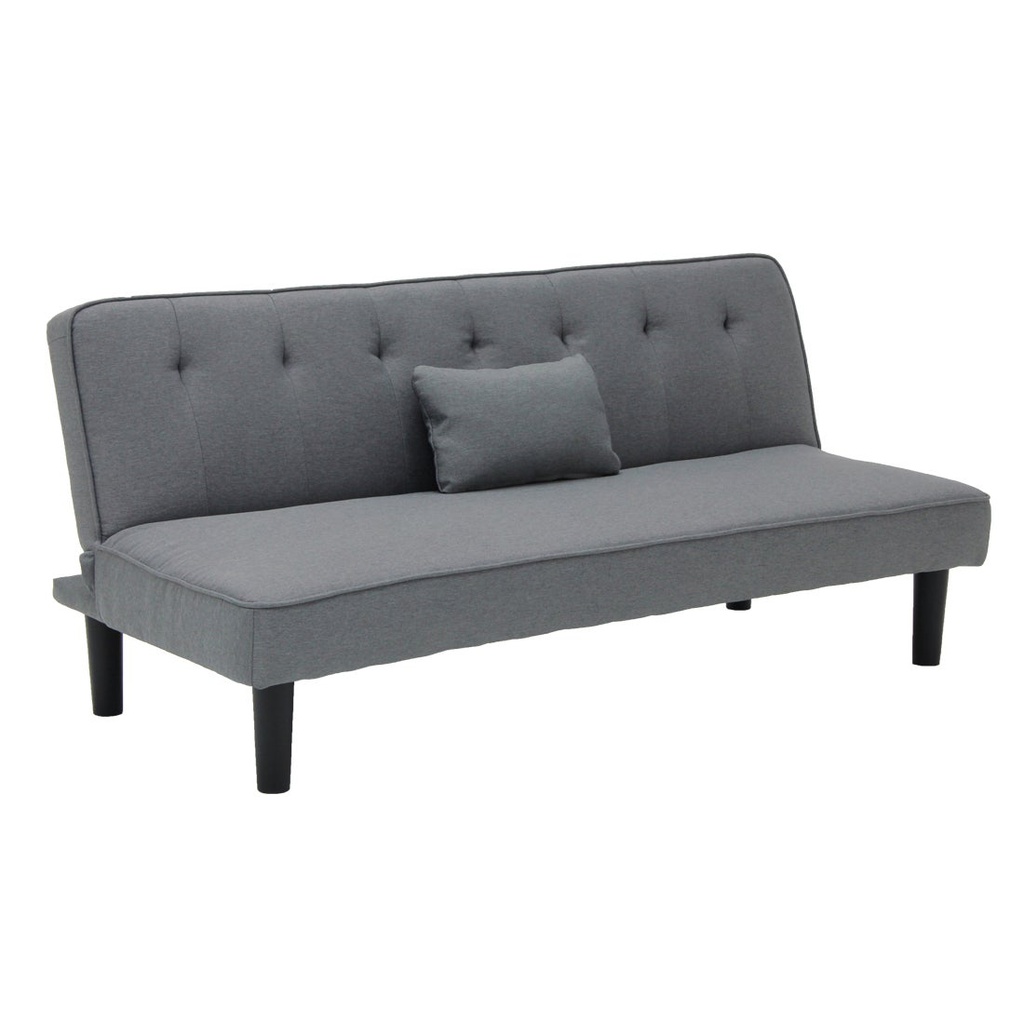 Cher Sofa Bed-Black Plastic Legs/Gray Fabric