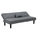 Cher Sofa Bed-Black Plastic Legs/Gray Fabric