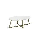 Jayler Coffee Table -Gold Steel Leg/Top Synthetic Stone