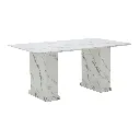 Basha Dining Table 160cm White Stone Pattern