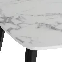 Bena-A140 Dining Table-Black Steel/White Stone