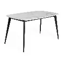 Bena-A140 Dining Table-Black Steel/White Stone