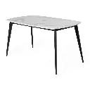 Bena-A140 Dining Table-Black Steel/White Stone