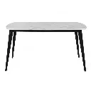 Bena-A140 Dining Table-Black Steel/White Stone