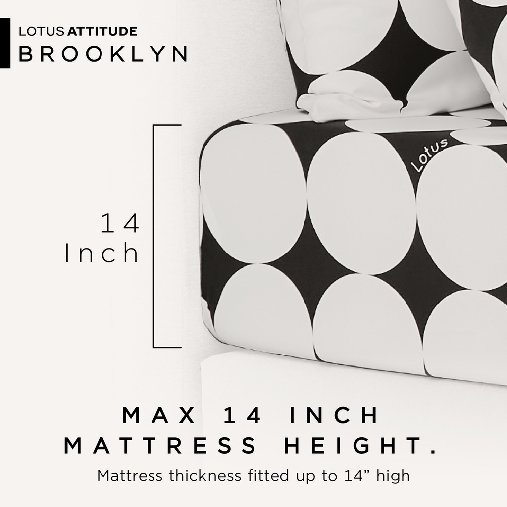Lotus Attitude Brooklyn - QS Fitted Bedsheet Set-5pcs - LTA-BS-BROOKLYN-BR04W